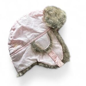 Pink and faux fur Kids Winter Hat